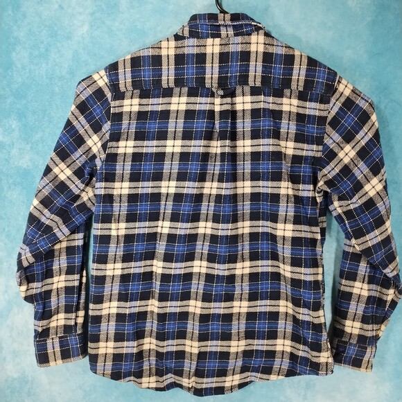 ORVIS Men's Plaid Flannel Overshirt/Shacket/Shirt/Jacket, Blue/White, Size Large - Picture 2 of 4